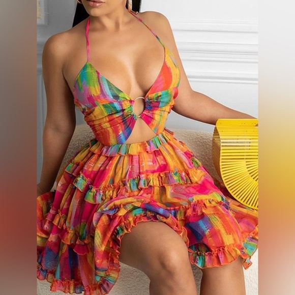 Full Size Cutout Halter Neck Cami Dress Plus Size - Picture 3 of 14